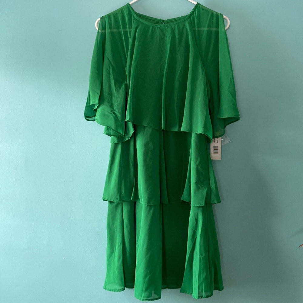Green tiered dress